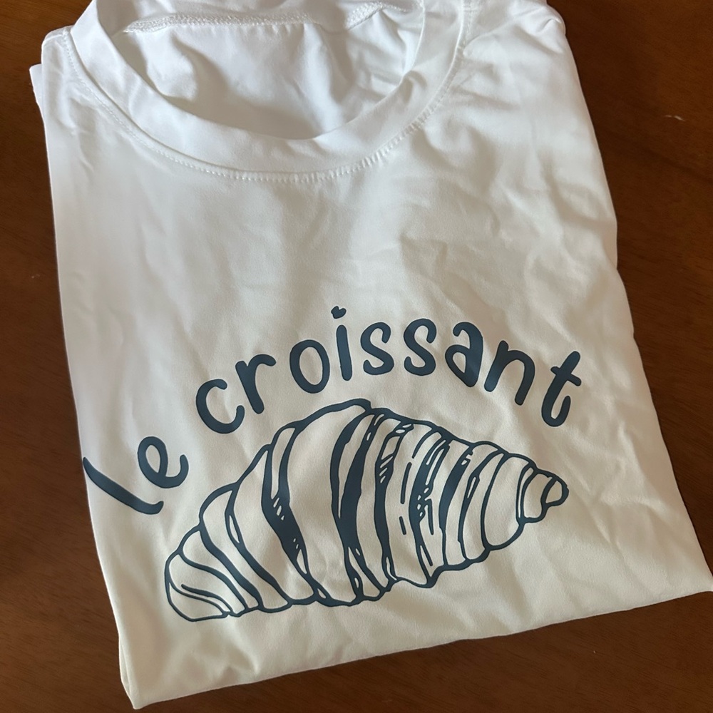 White 'Le Croissant' Graphic Tee